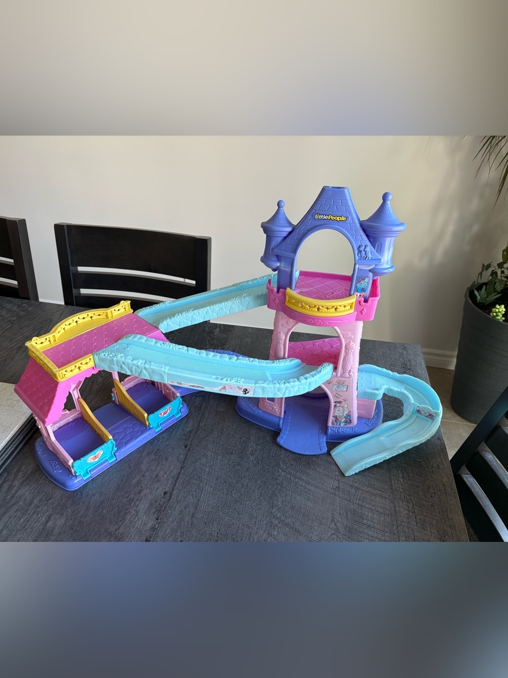 Fisher-Price Klip Klop Castle Slide Playset - Pink, Light Blue, Purple & Yellow